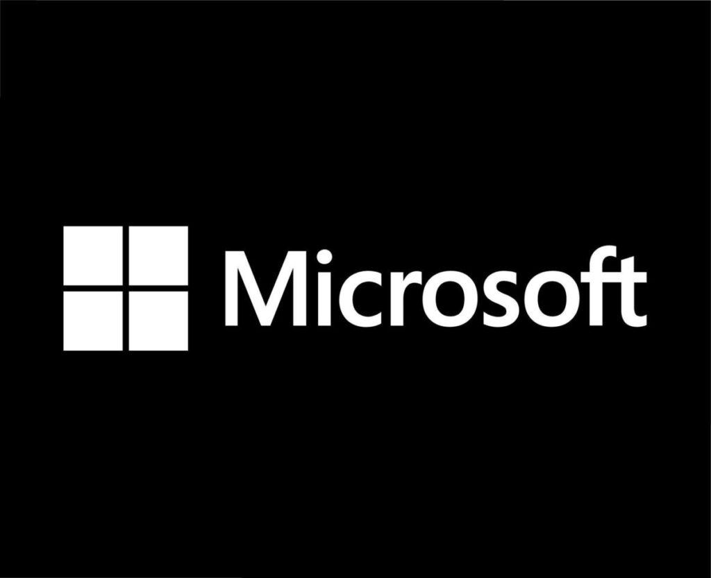 microsoft-software-logo-brand-symbol-with-name-white-design-illustration-with-black-background-free-vector